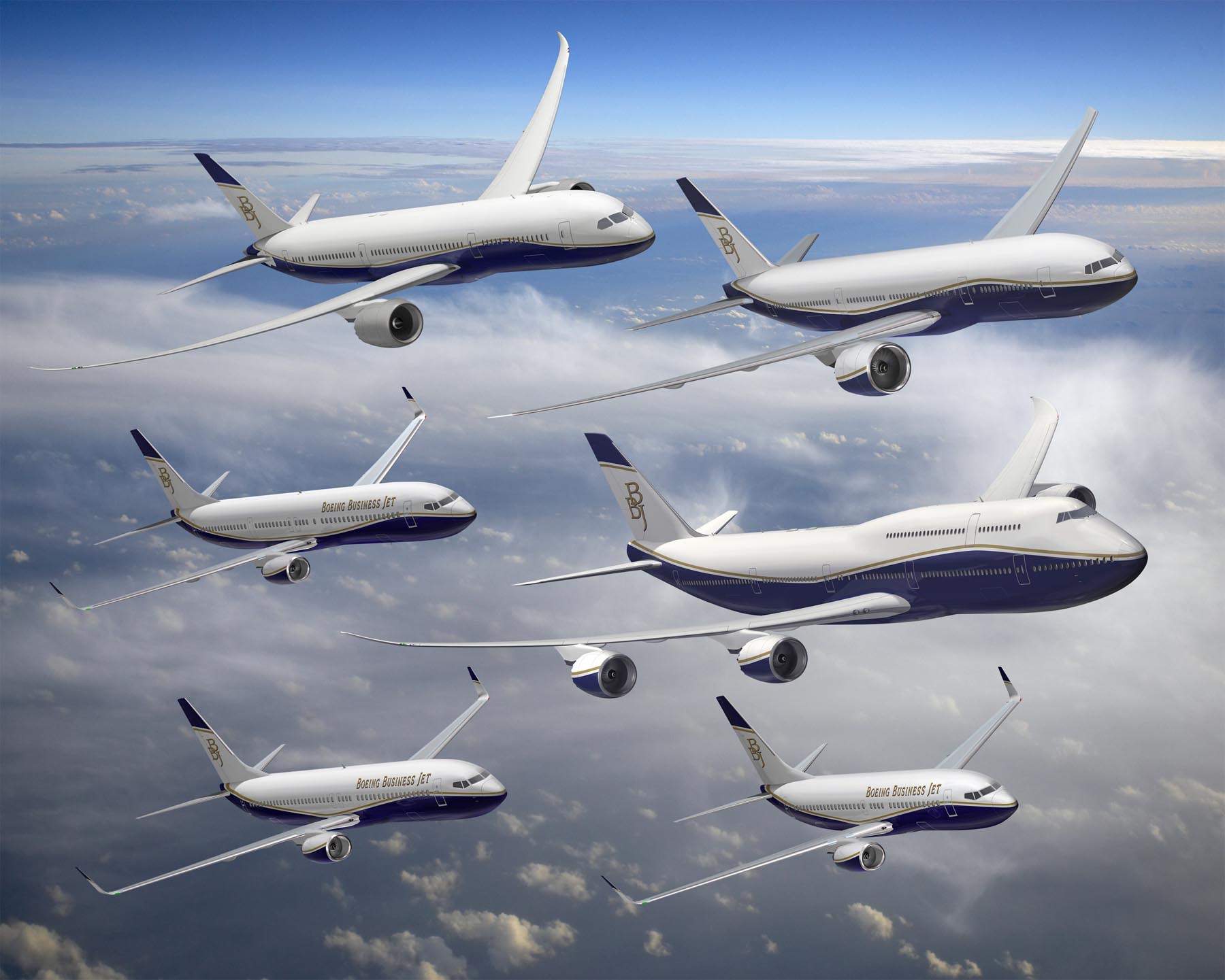 Boeing Business Jet (BBJ) cabin and exterior