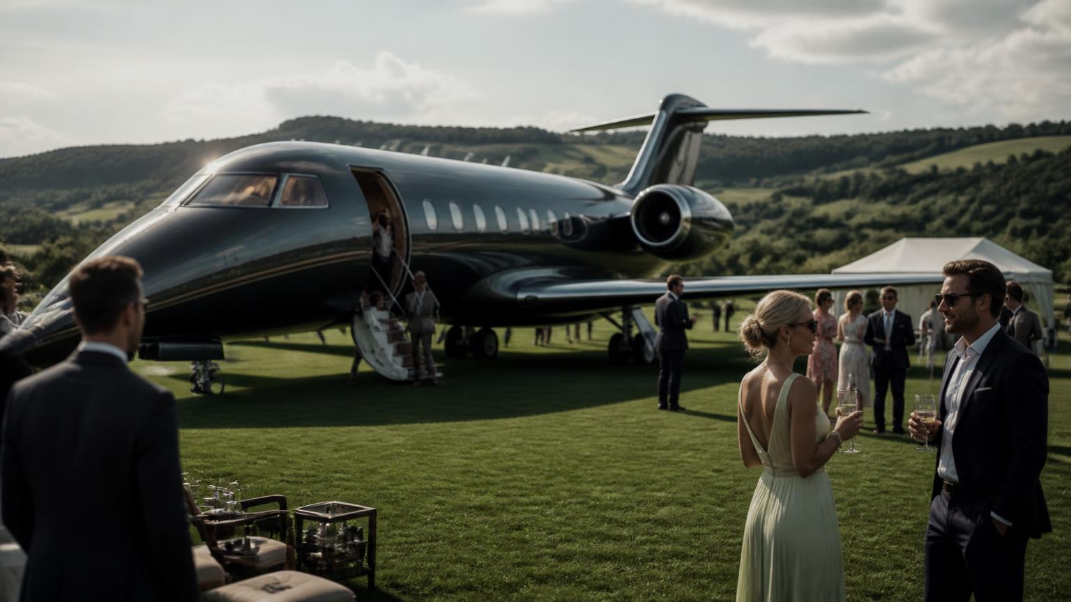 Private jet on the apron ahead of Wimbledon Championships in London, United Kingdom