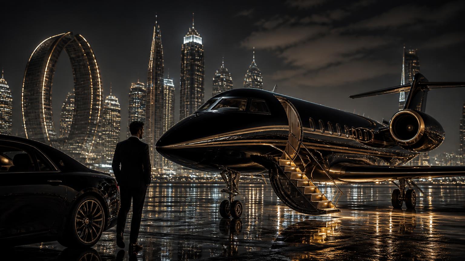 Private jet on the apron ahead of Art Basel in Basel, Switzerland