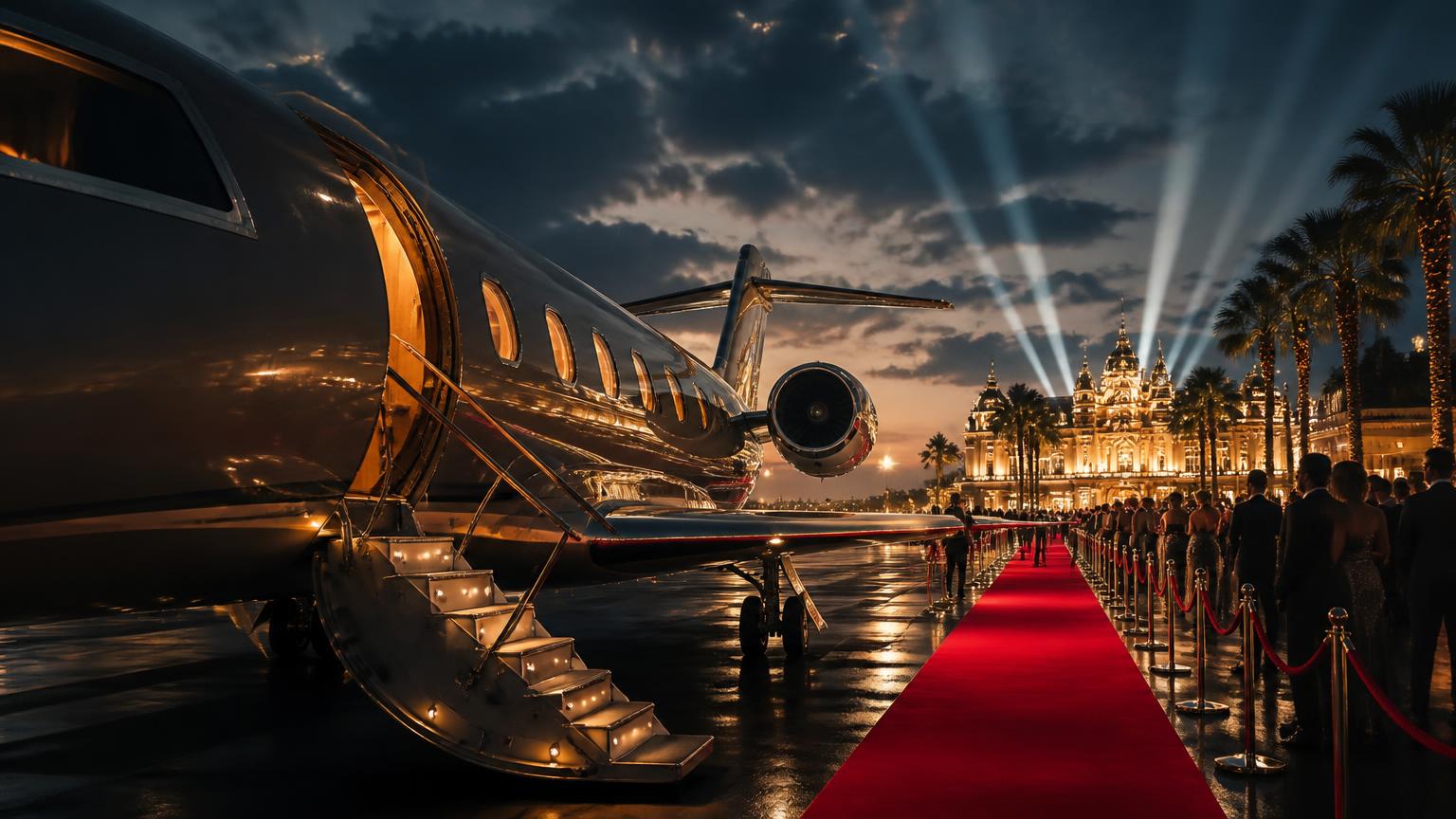 Private jet on the apron ahead of Cannes Film Festival Week in Cannes, France