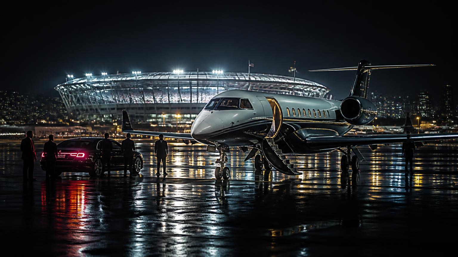 Private jet on the apron ahead of Australian Open in Melbourne, Australia
