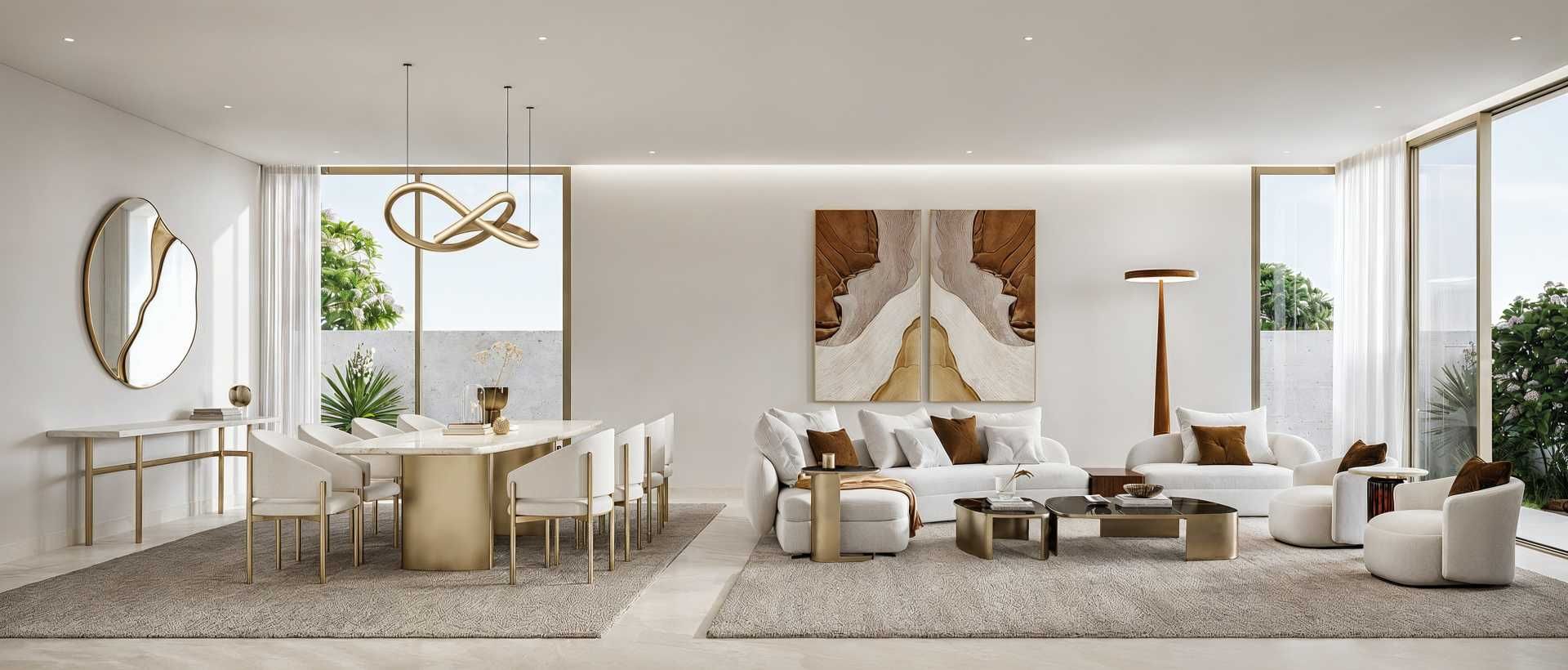 Developer masterplan rendering of Marsa Al Saadiyat, with a marina, beach and villa neighbourhoods